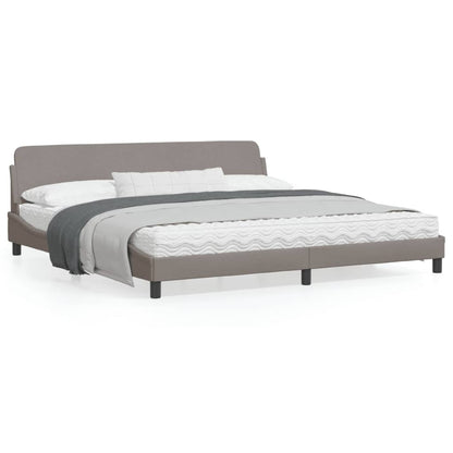 Bedframe Met Hoofdbord Stof Taupe 200X200 Cm
