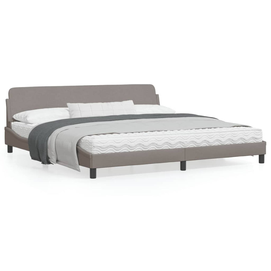Bedframe Met Hoofdbord Stof Taupe 200X200 Cm
