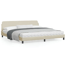 Bedframe Met Hoofdbord Stof Crèmekleurig 200X200 Cm