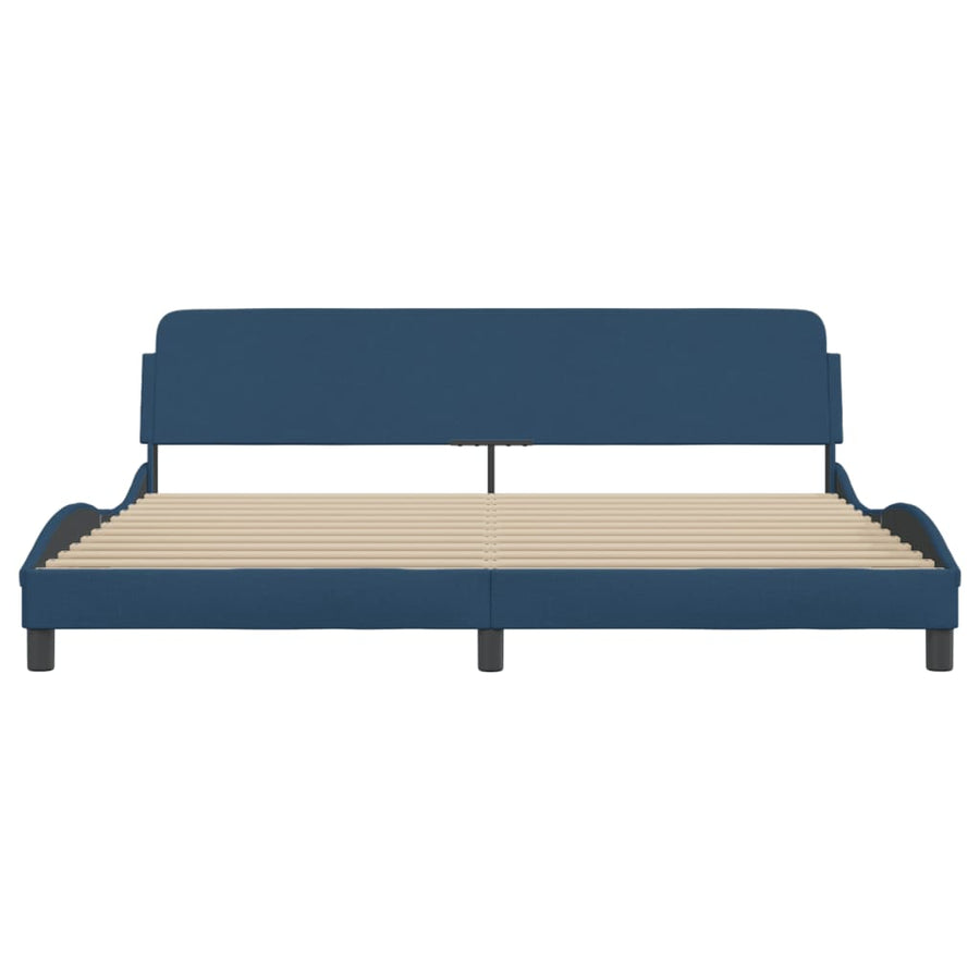 Bedframe Met Hoofdbord Stof Blauw 200X200 Cm