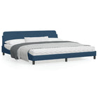 Bed frame "Dover" blue fabric 200x200 cm
