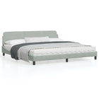 Bedframe 200x200 cm fluweel lichtgrijs
