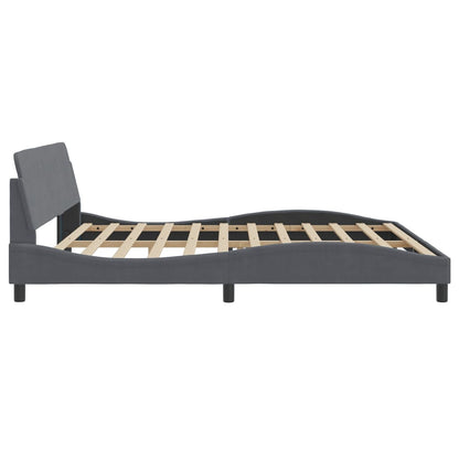 Bedframe Met Hoofdeinde Fluweel Donkergrijs 200X200 Cm