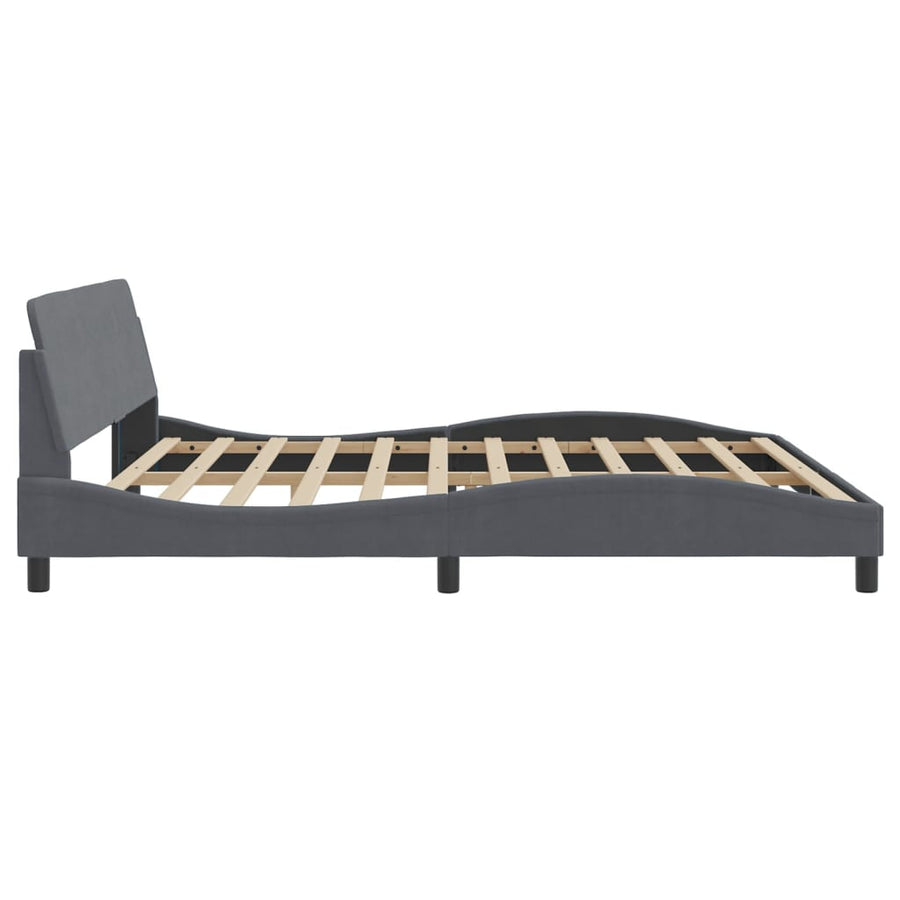 Bedframe Met Hoofdeinde Fluweel Donkergrijs 200X200 Cm