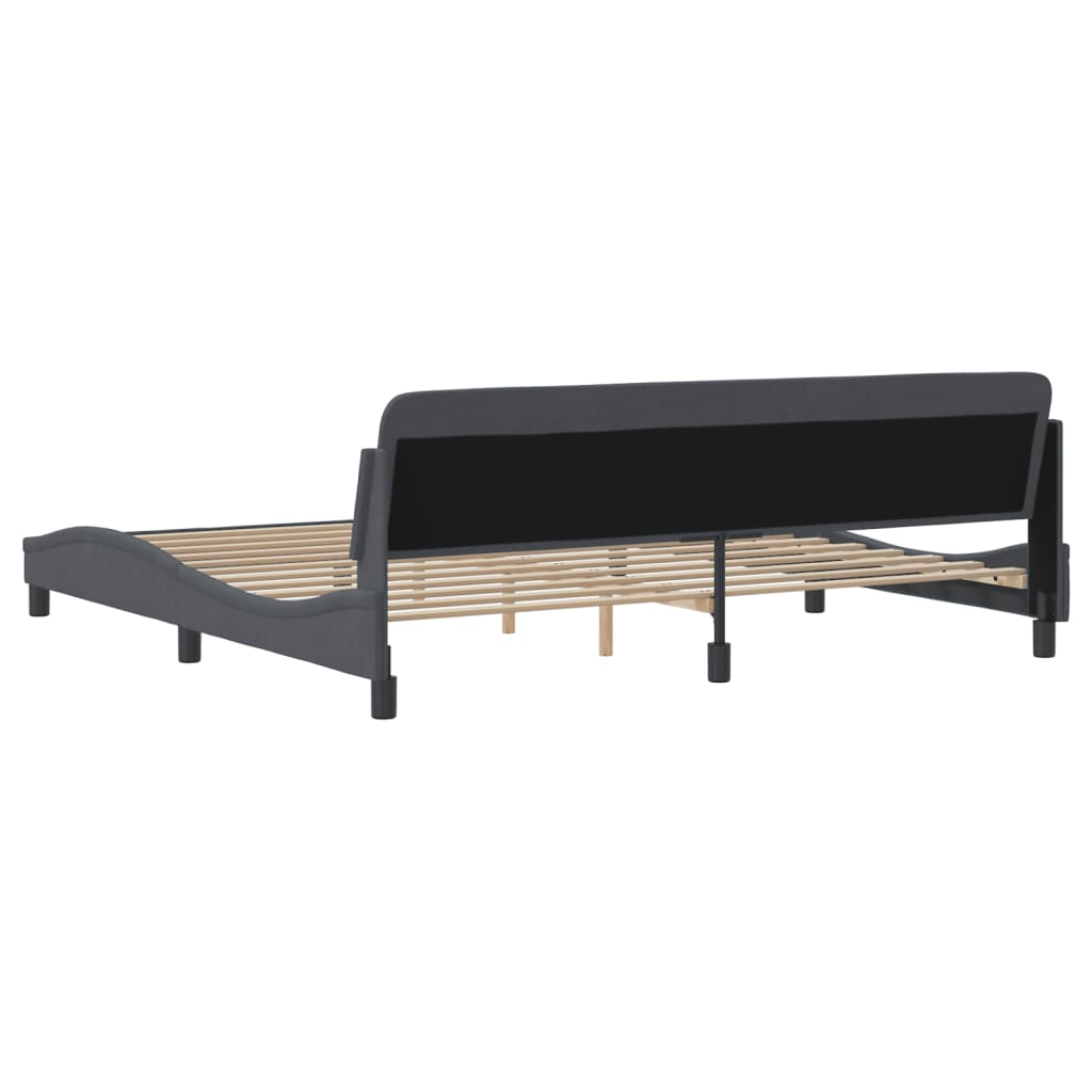 Bedframe Met Hoofdeinde Fluweel Donkergrijs 200X200 Cm