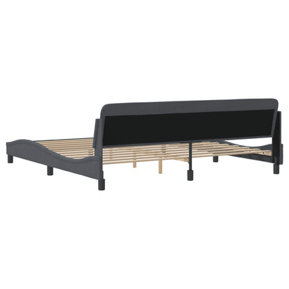 Bedframe Met Hoofdeinde Fluweel Donkergrijs 200X200 Cm