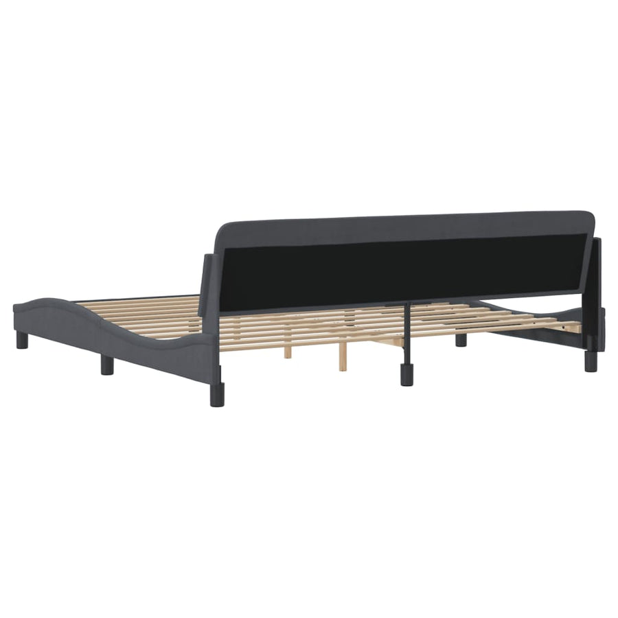 Bedframe Met Hoofdeinde Fluweel Donkergrijs 200X200 Cm