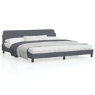 Bedframe 200x200 cm fluweel donkergrijs