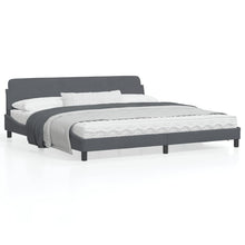 Bedframe Met Hoofdeinde Fluweel Donkergrijs 200X200 Cm
