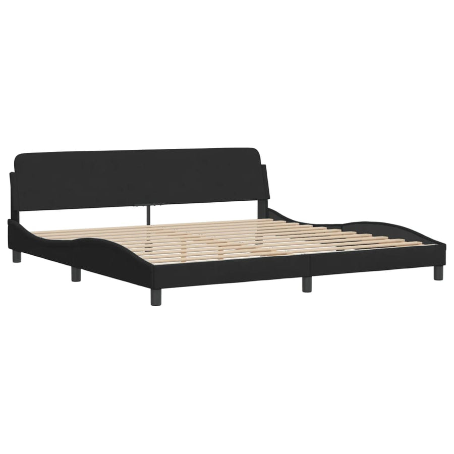 Bedframe Met Hoofdeinde Fluweel Zwart 200X200 Cm