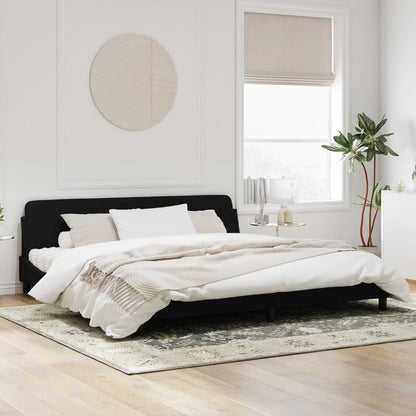 Bedframe Met Hoofdeinde Fluweel Zwart 200X200 Cm