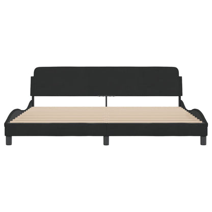 Bedframe Met Hoofdeinde Fluweel Zwart 200X200 Cm