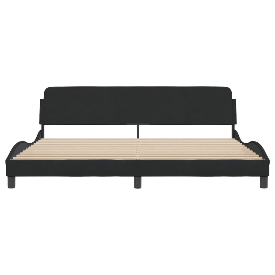 Bedframe Met Hoofdeinde Fluweel Zwart 200X200 Cm