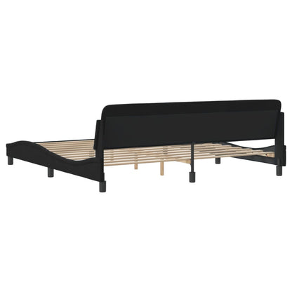 Bedframe Met Hoofdeinde Fluweel Zwart 200X200 Cm