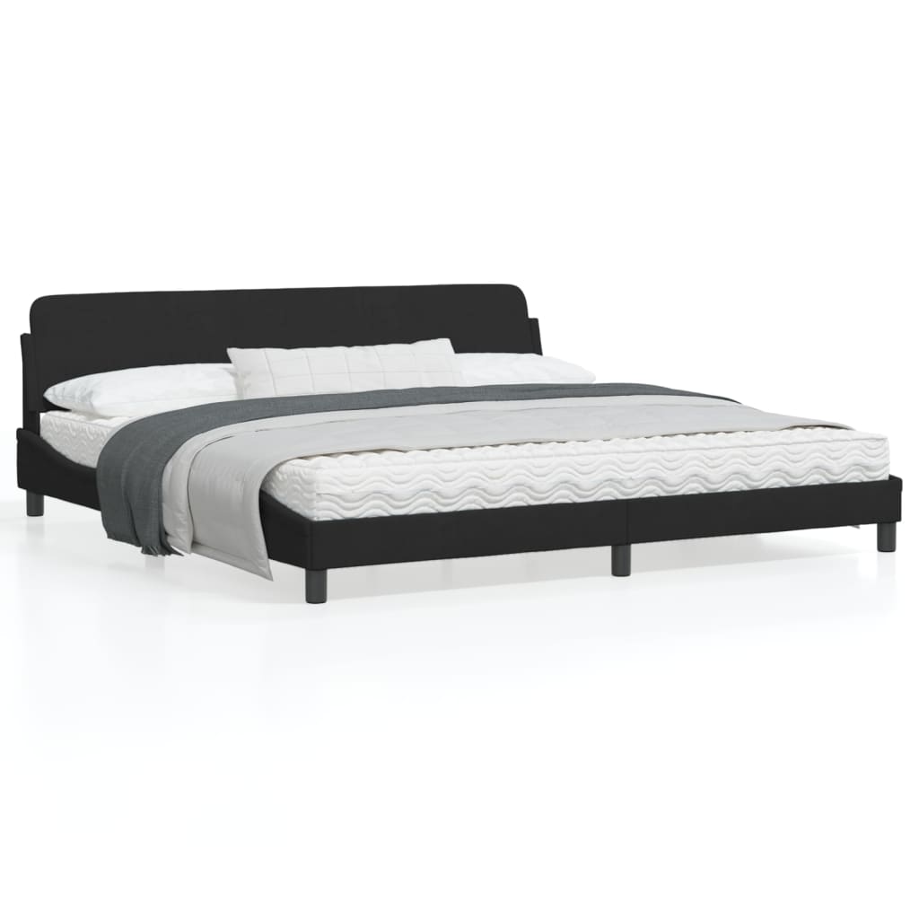 Bedframe Met Hoofdeinde Fluweel Zwart 200X200 Cm