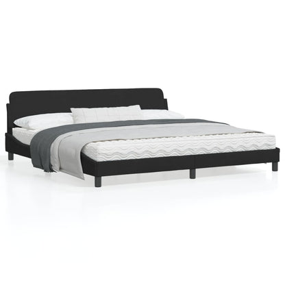 Bedframe Met Hoofdeinde Fluweel Zwart 200X200 Cm