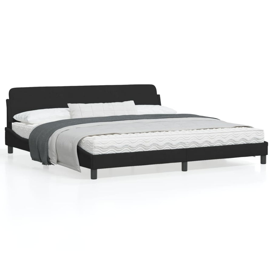 Bedframe Met Hoofdeinde Fluweel Zwart 200X200 Cm