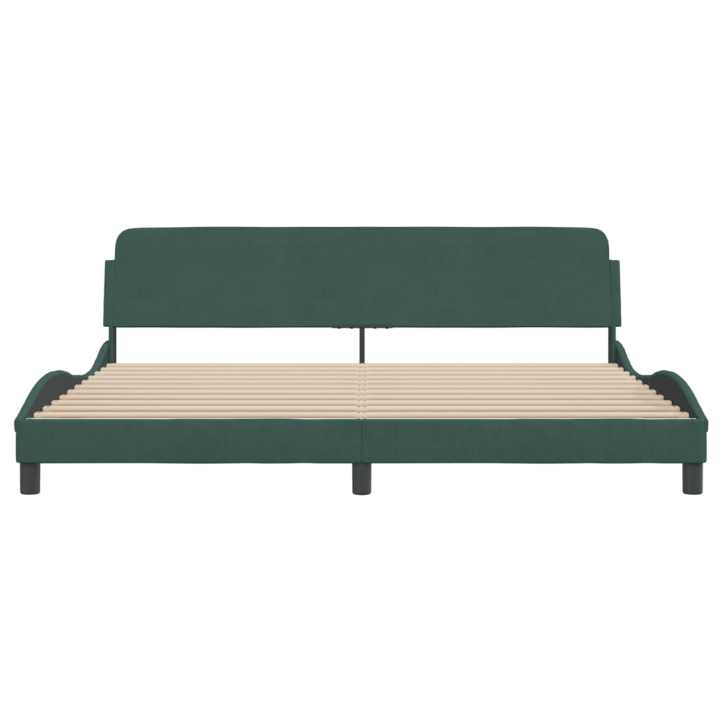 Bedframe Met Hoofdeinde Fluweel Donkergroen 200X200 Cm