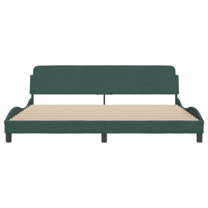 Bedframe Met Hoofdeinde Fluweel Donkergroen 200X200 Cm