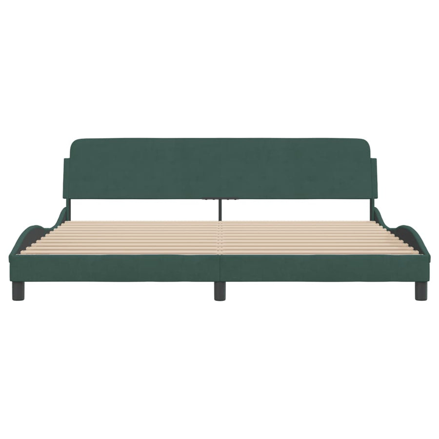 Bedframe Met Hoofdeinde Fluweel Donkergroen 200X200 Cm