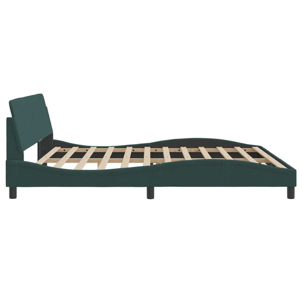 Bedframe Met Hoofdeinde Fluweel Donkergroen 200X200 Cm