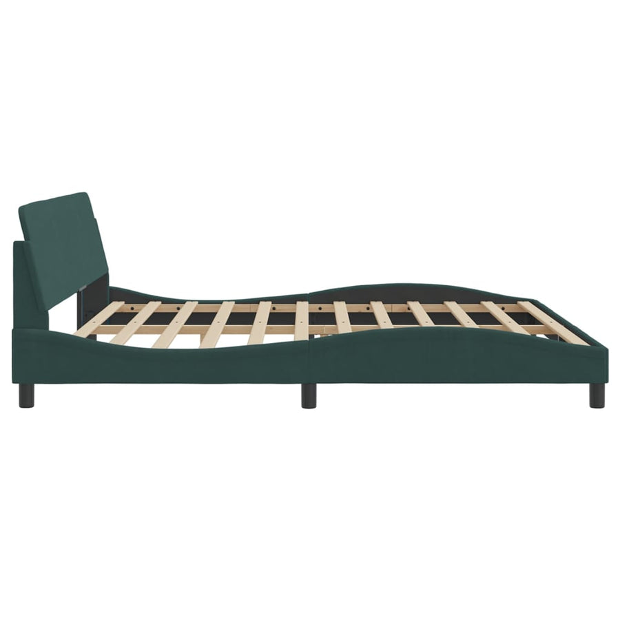 Bedframe Met Hoofdeinde Fluweel Donkergroen 200X200 Cm