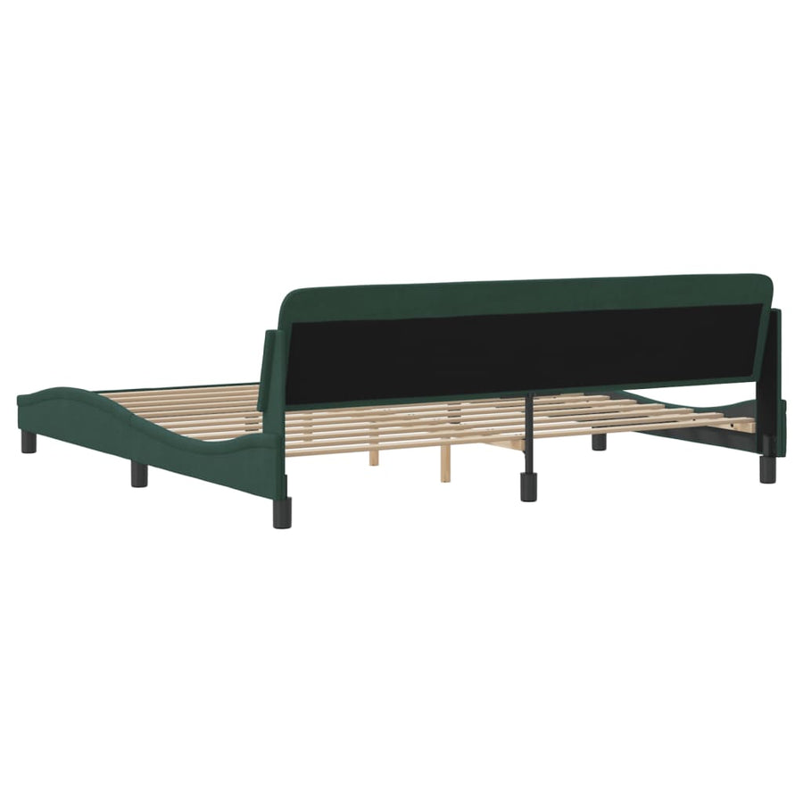 Bedframe Met Hoofdeinde Fluweel Donkergroen 200X200 Cm