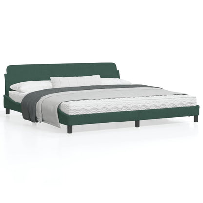 Bedframe Met Hoofdeinde Fluweel Donkergroen 200X200 Cm