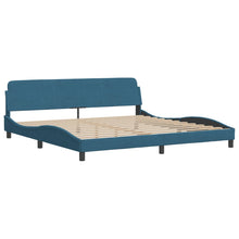 Bedframe Met Hoofdeinde Fluweel Blauw 200X200 Cm