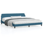Bed frame "Dover" velvet blue 200x200 cm