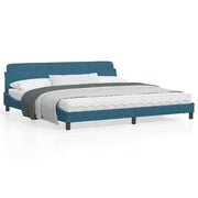 Bedframe fluweel blauw 200x200 cm