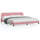 Bedframe 200x200 cm fluweel roze