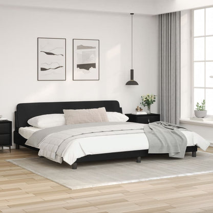 Bedframe Met Hoofdeinde Kunstleer Zwart 200X200 Cm