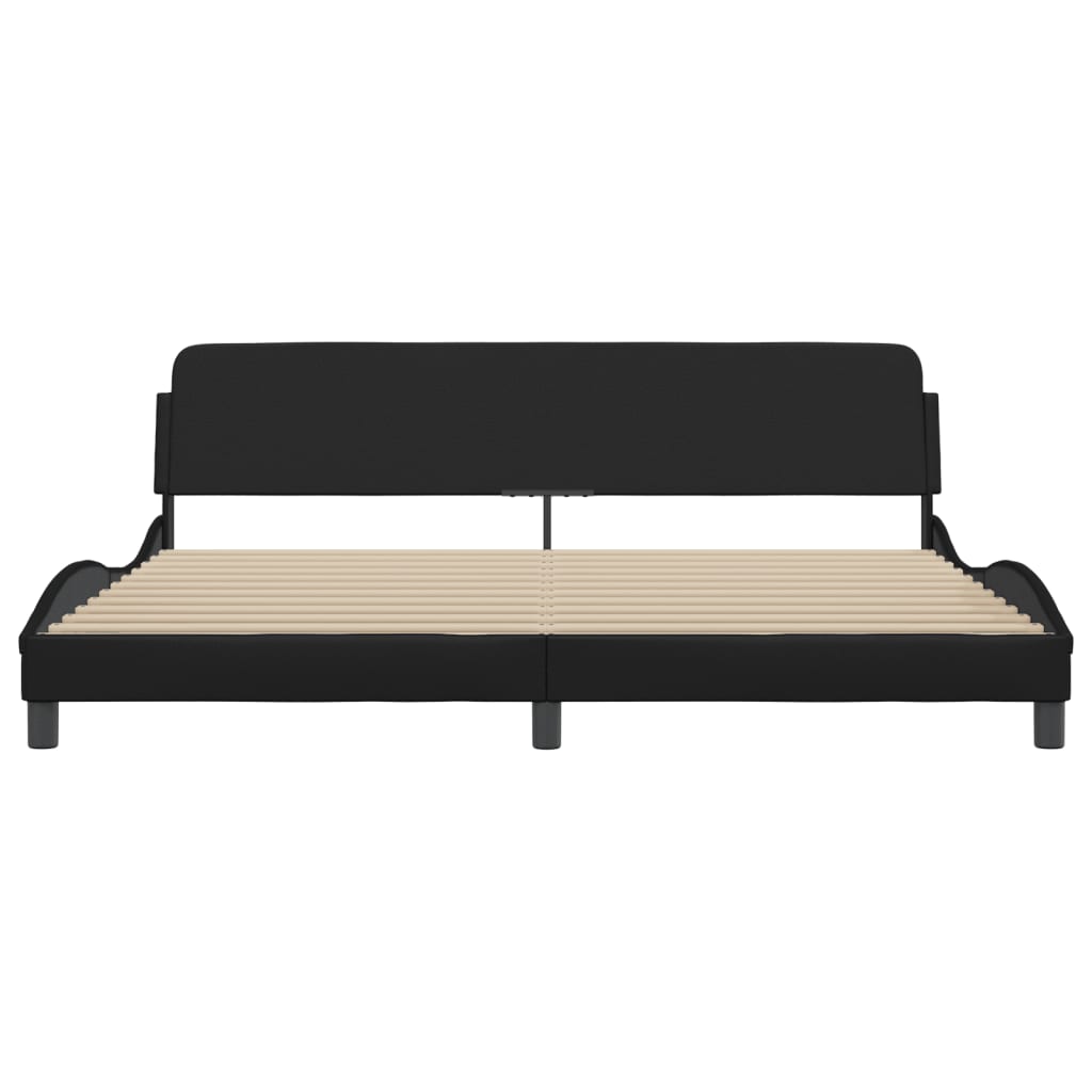 Bedframe Met Hoofdeinde Kunstleer Zwart 200X200 Cm