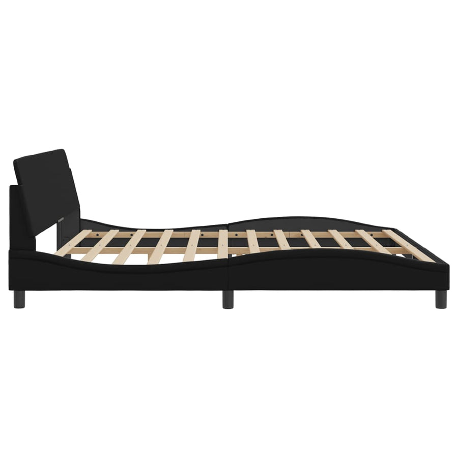 Bedframe Met Hoofdeinde Kunstleer Zwart 200X200 Cm