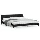 Bed frame "Dover" faux leather black 200x200 cm