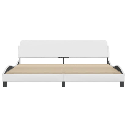 Bedframe Met Hoofdbord Kunstleer Wit 200X200 Cm