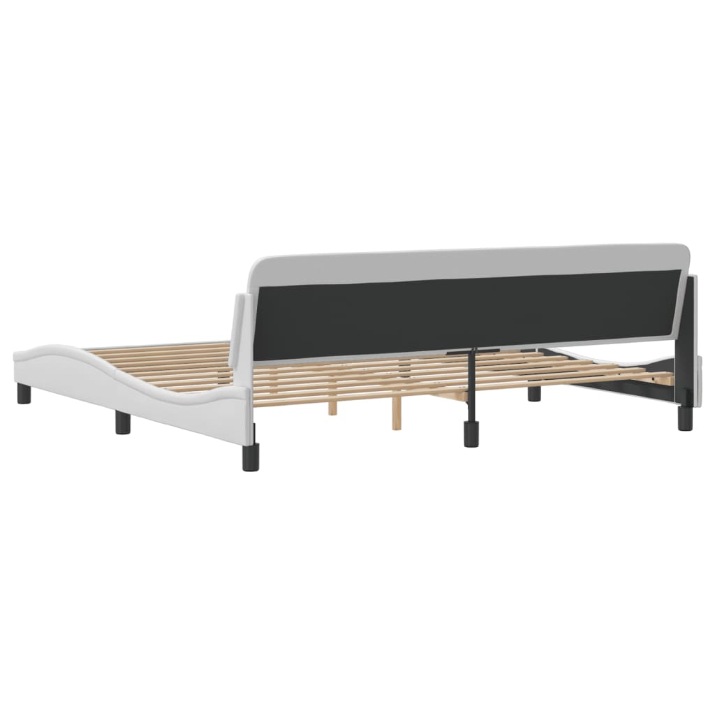 Bedframe Met Hoofdbord Kunstleer Wit 200X200 Cm