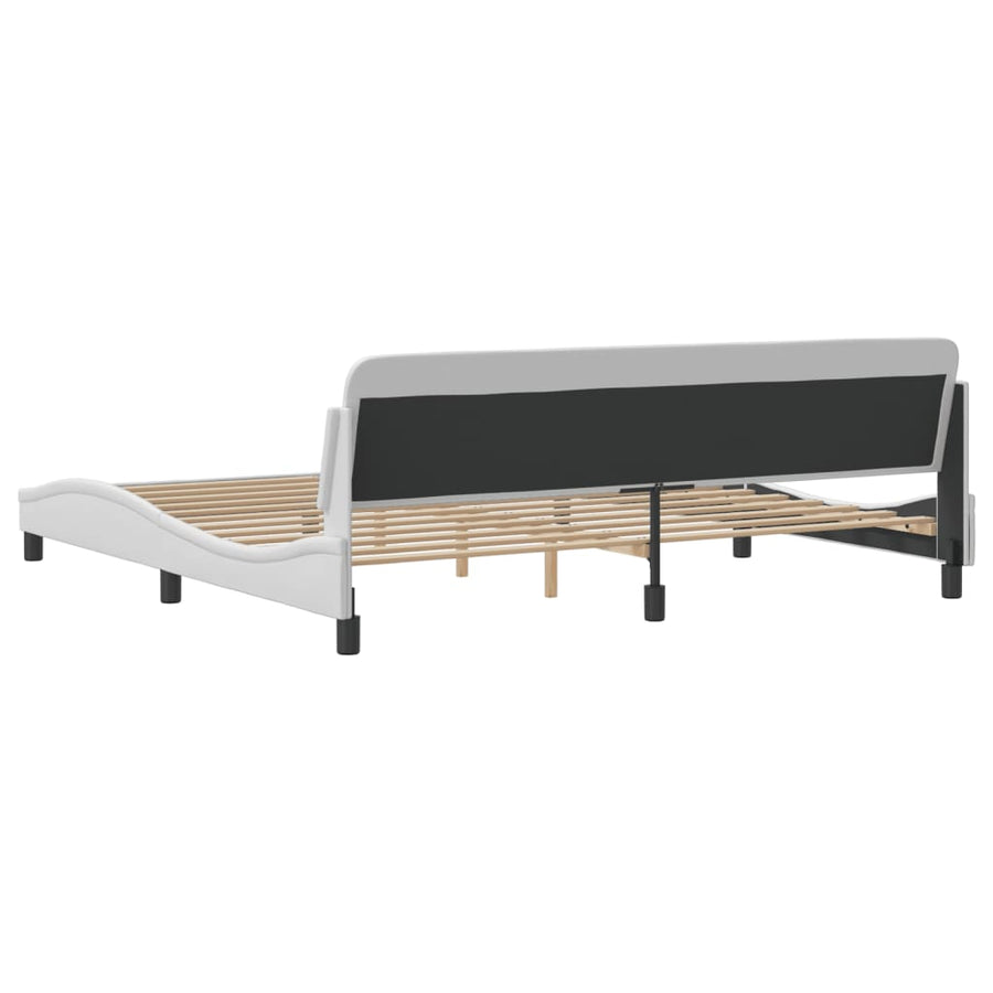 Bedframe Met Hoofdbord Kunstleer Wit 200X200 Cm
