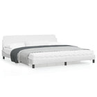 Bedframe 200x200 cm kunstleer wit