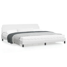 Bedframe Met Hoofdbord Kunstleer Wit 200X200 Cm