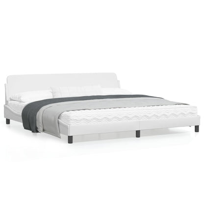 Bedframe Met Hoofdbord Kunstleer Wit 200X200 Cm