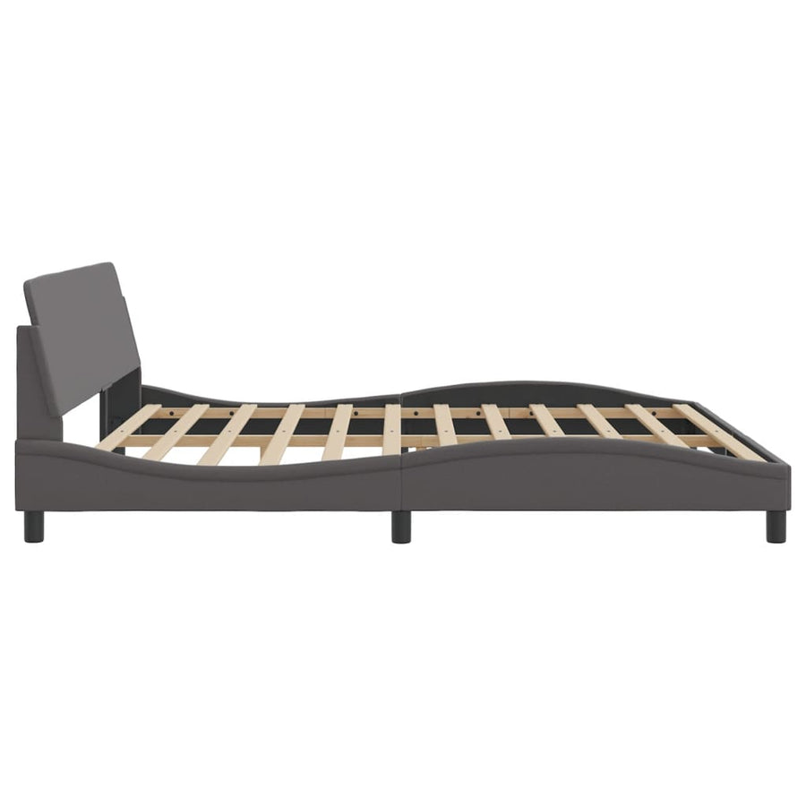 Bedframe Met Hoofdbord Kunstleer Grijs 200X200 Cm