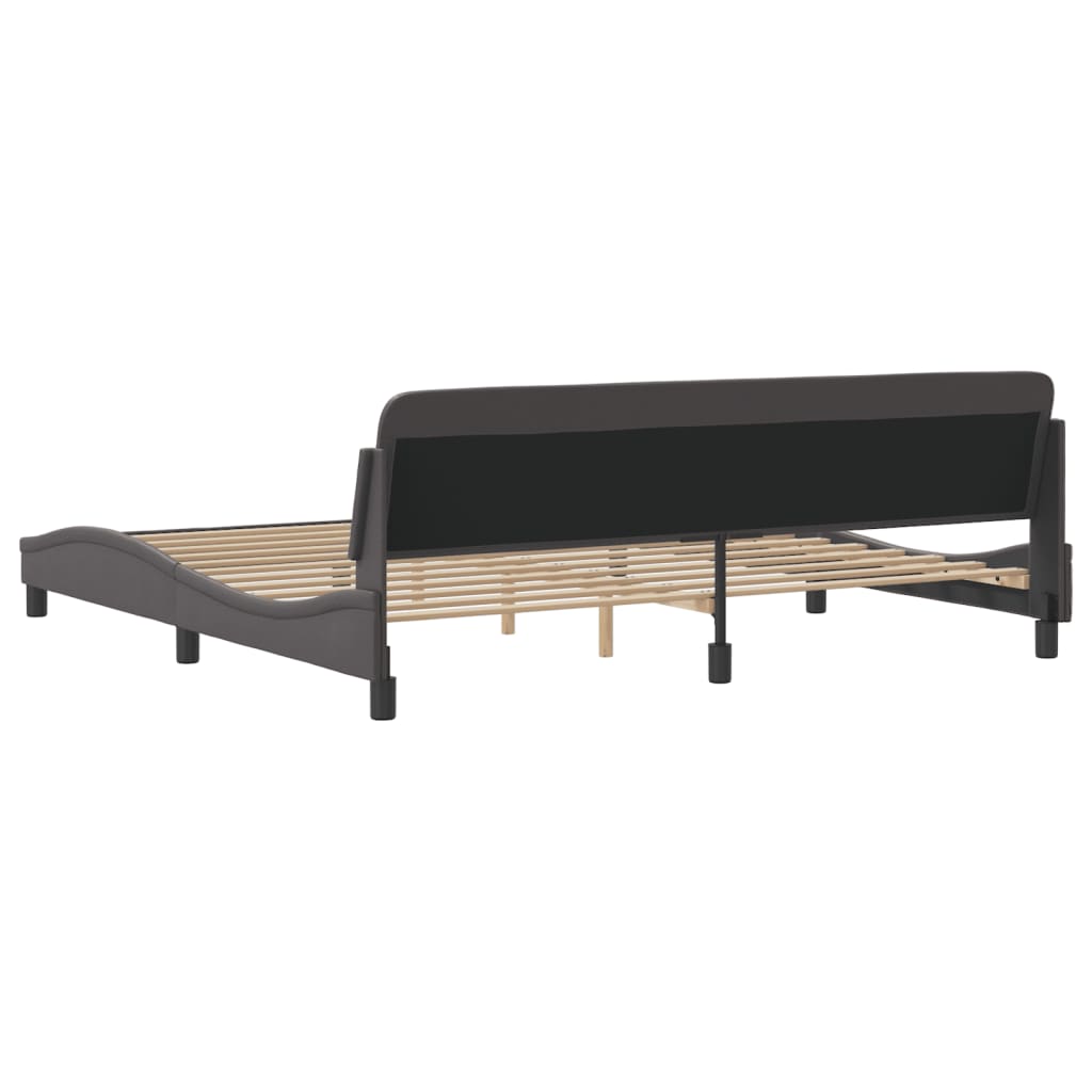 Bedframe Met Hoofdbord Kunstleer Grijs 200X200 Cm