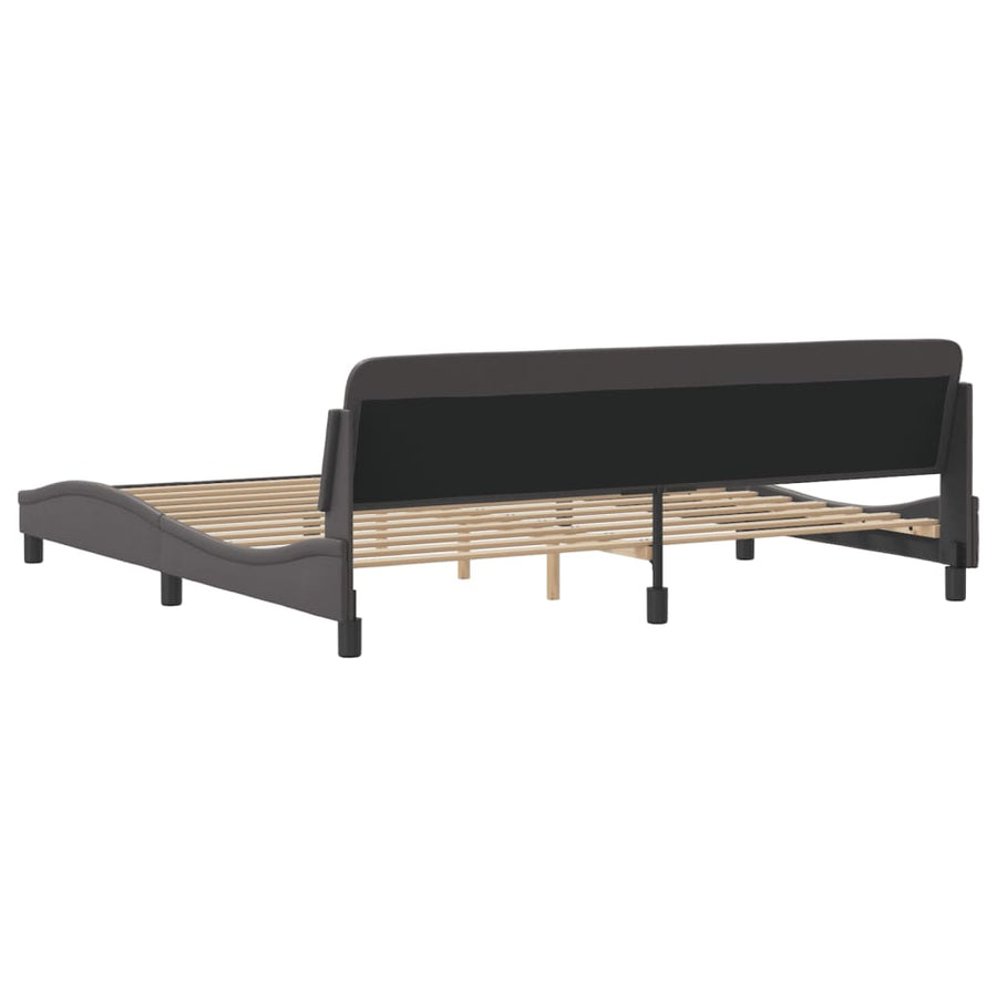 Bedframe Met Hoofdbord Kunstleer Grijs 200X200 Cm
