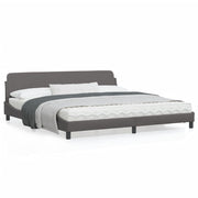 Bedframe grijs 200x200 cm kunstleer