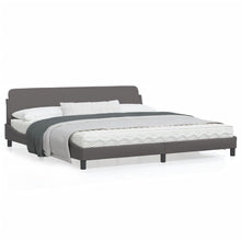 Bedframe Met Hoofdbord Kunstleer Grijs 200X200 Cm