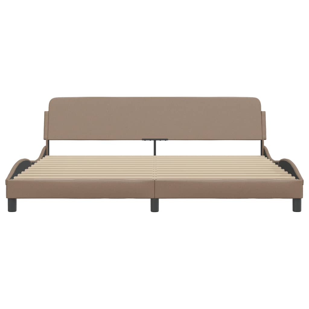 Bedframe Met Hoofdbord Kunstleer Cappuccinokleurig 200X200 Cm