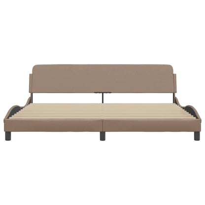 Bedframe Met Hoofdbord Kunstleer Cappuccinokleurig 200X200 Cm