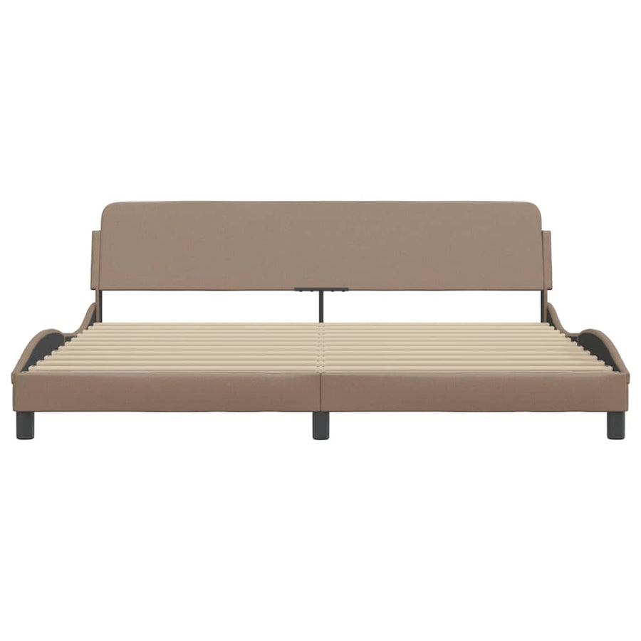 Bedframe Met Hoofdbord Kunstleer Cappuccinokleurig 200X200 Cm